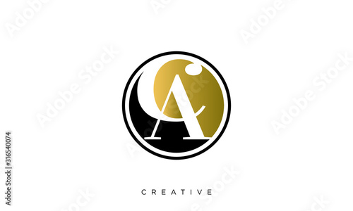 ca circle logo design vector icon