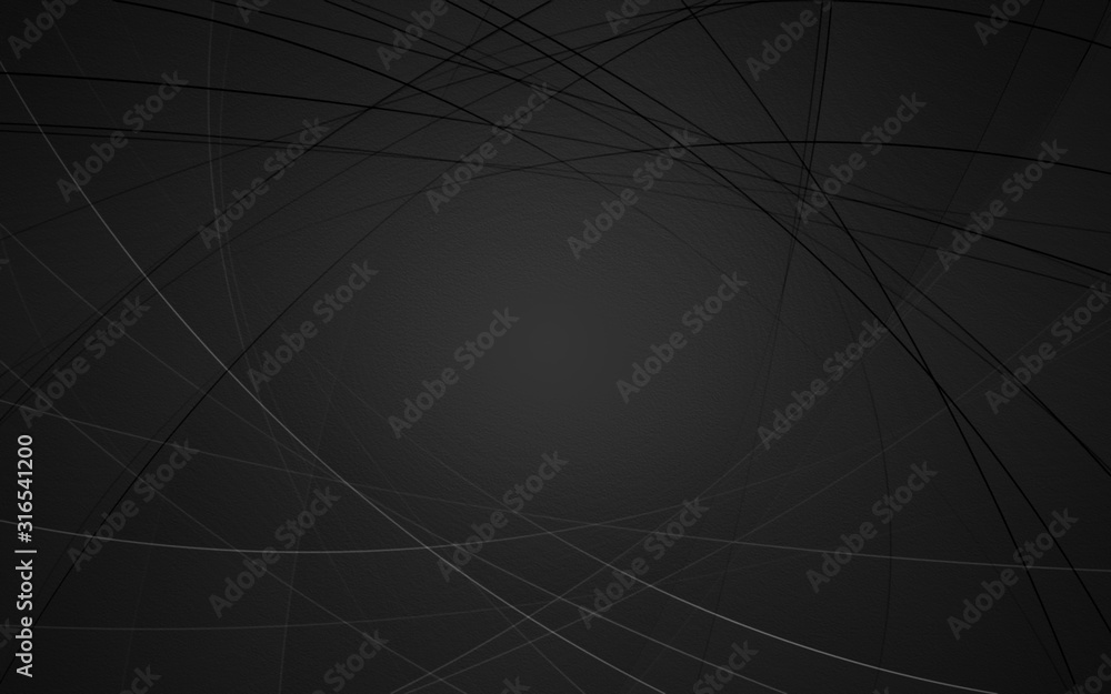 Naklejka premium Abstract geometric black and gray curve line gradient texture background. with space for concept design Technology and modern.