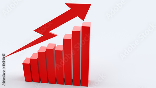 Free Download The red arrow and chart on white background 3d rendering for business content. - GFXLoad