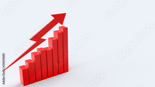 Free Download The red arrow and chart on white background 3d rendering for business content. - GFXLoad