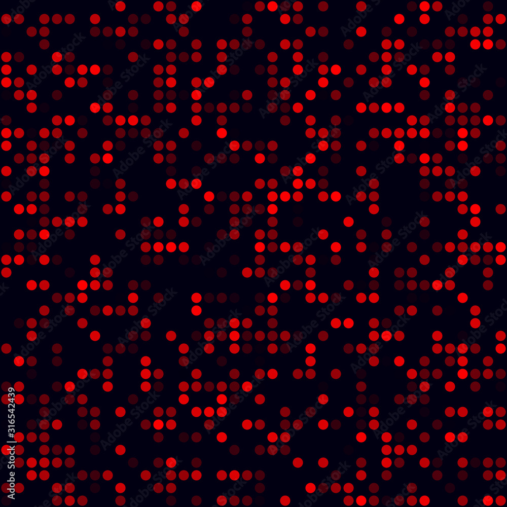 Futuristic tech background. Sparse pattern of circles. Red colored seamless background. Amazing vector illustration. Futuristic tech background. Sparse pattern of circles. Red colored seamless background. Amazing vector illustration.