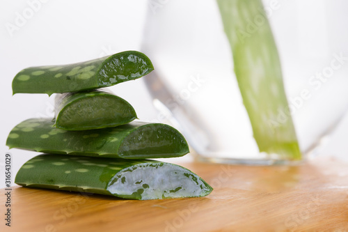 healthy drink made from aleo vera, smothie, isolated background, white background