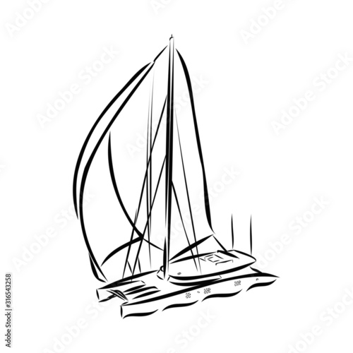 sailboat on white background