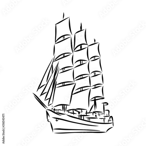 ship isolated on white background