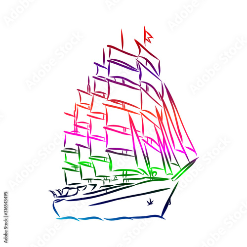 vector illustration of a boat