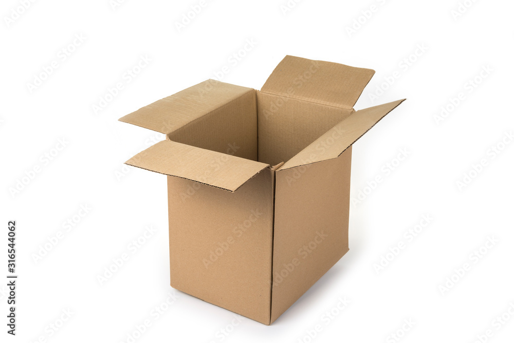 Empty cardboard box on a white background