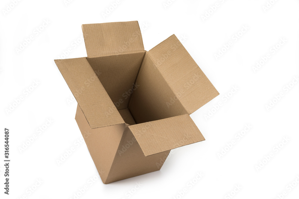 Empty cardboard box on a white background