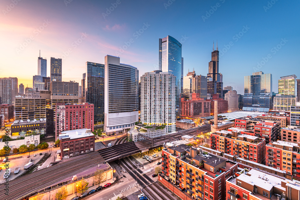 Chicago, IL, USA Cityscape at Twilight