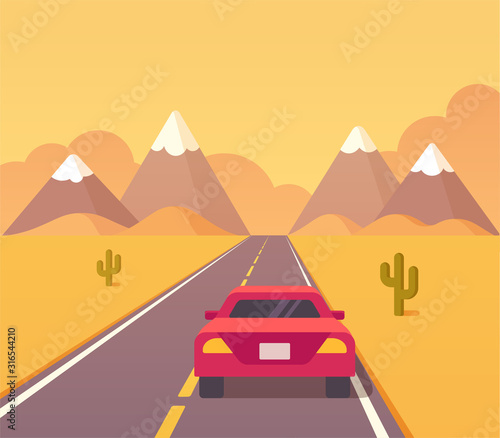 Desert highway illustration