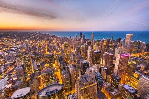 Chicago, Illinois, USA Aerial Skyline View