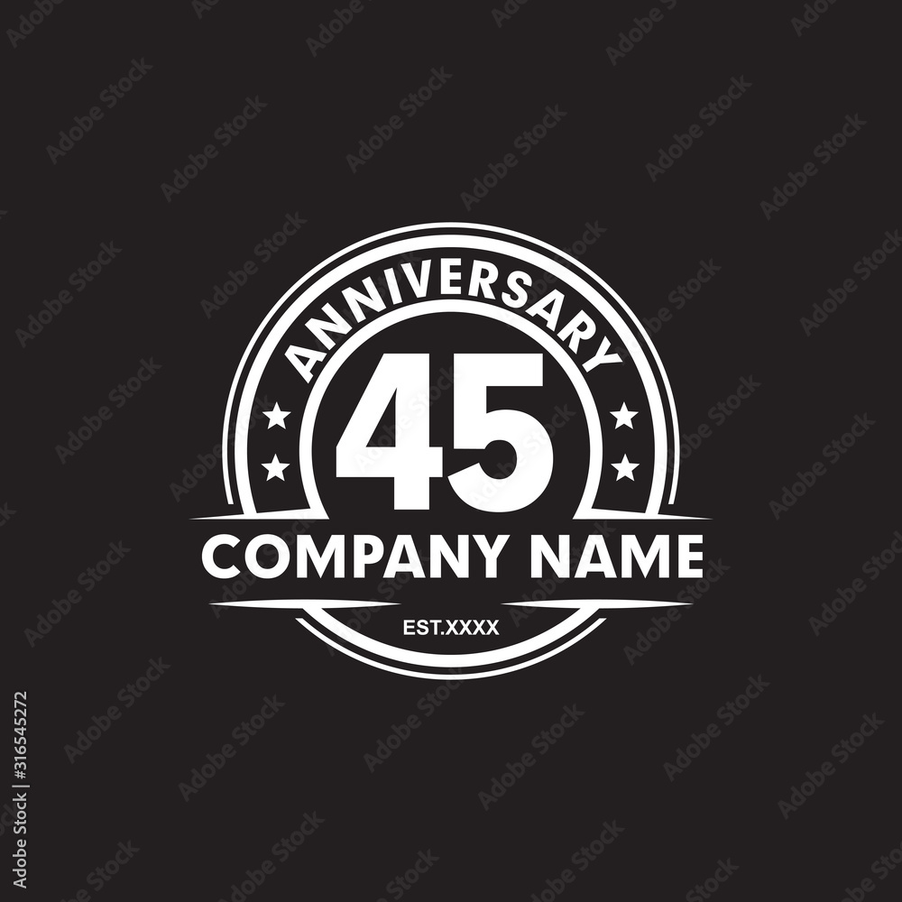 45th year anniversary emblem logo design vector template 45th year anniversary emblem logo design vector template