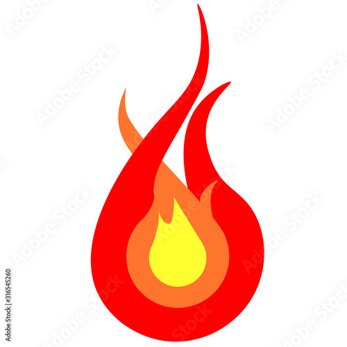 Fire icon. For design, fire icon object, icon - stock vector