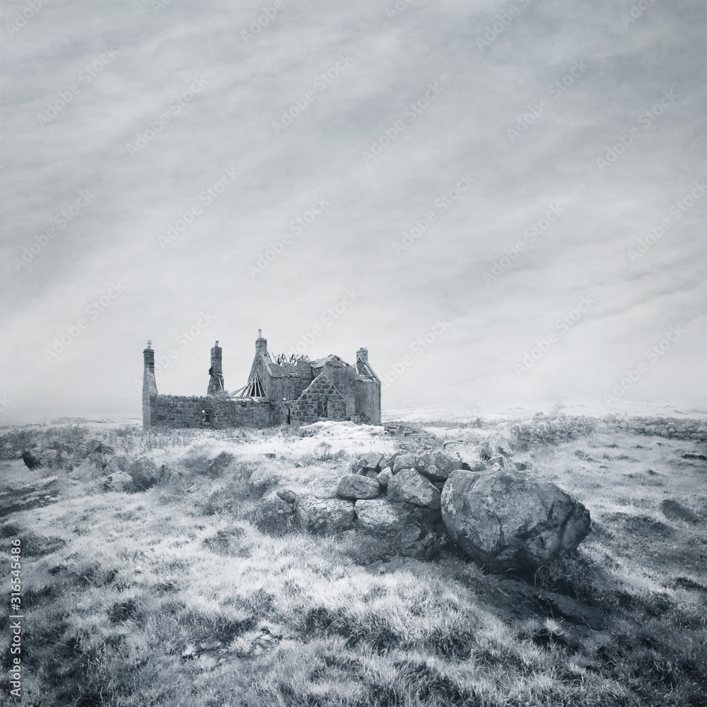 Fotografie Derelict Farmhouse Ruin