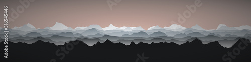 Fototapeta Naklejka Na Ścianę i Meble -  Color Mountains Landscape Generative Art background illustration
