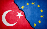 Turkey and European Union conflict. Illustration.