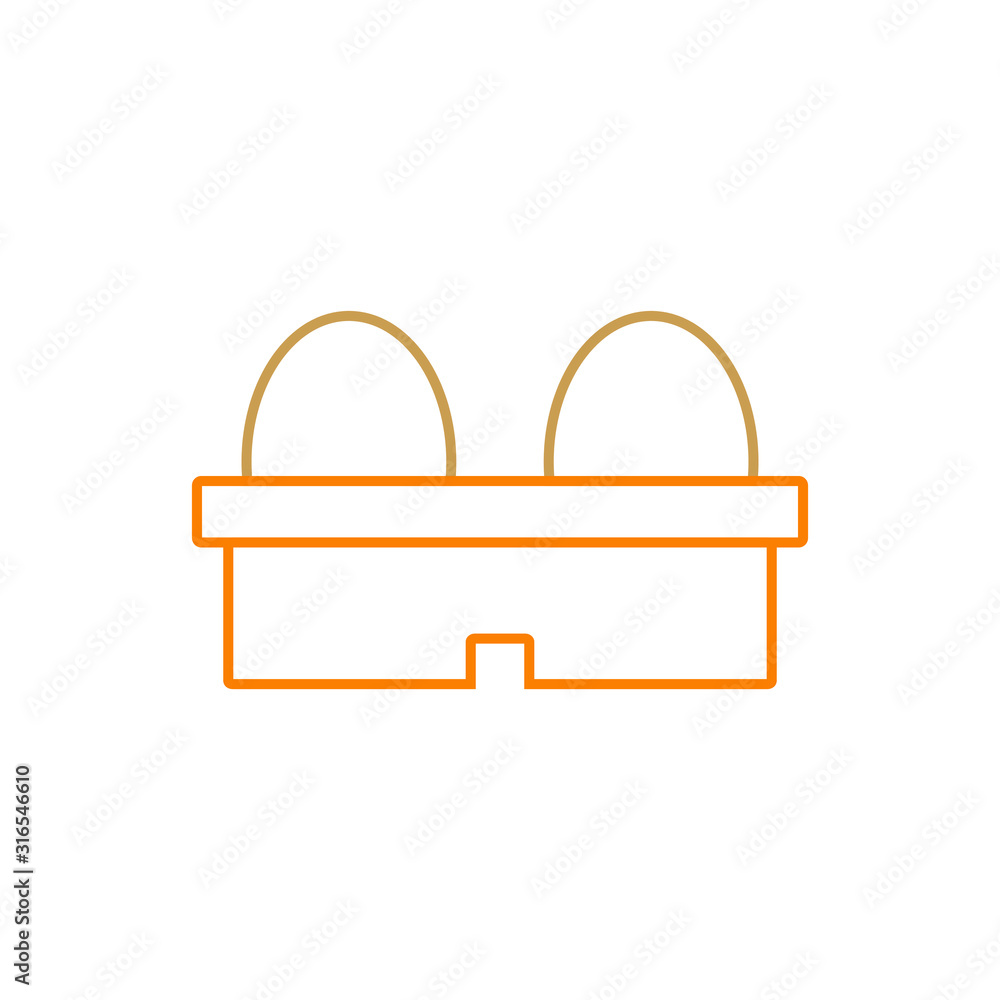 vector icon with chicken eggs in cardboard form vector icon with chicken eggs in cardboard form