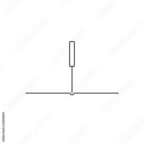 vector icon with acupuncture needles pinned to the skin