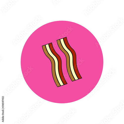 vector icon with bacon strips