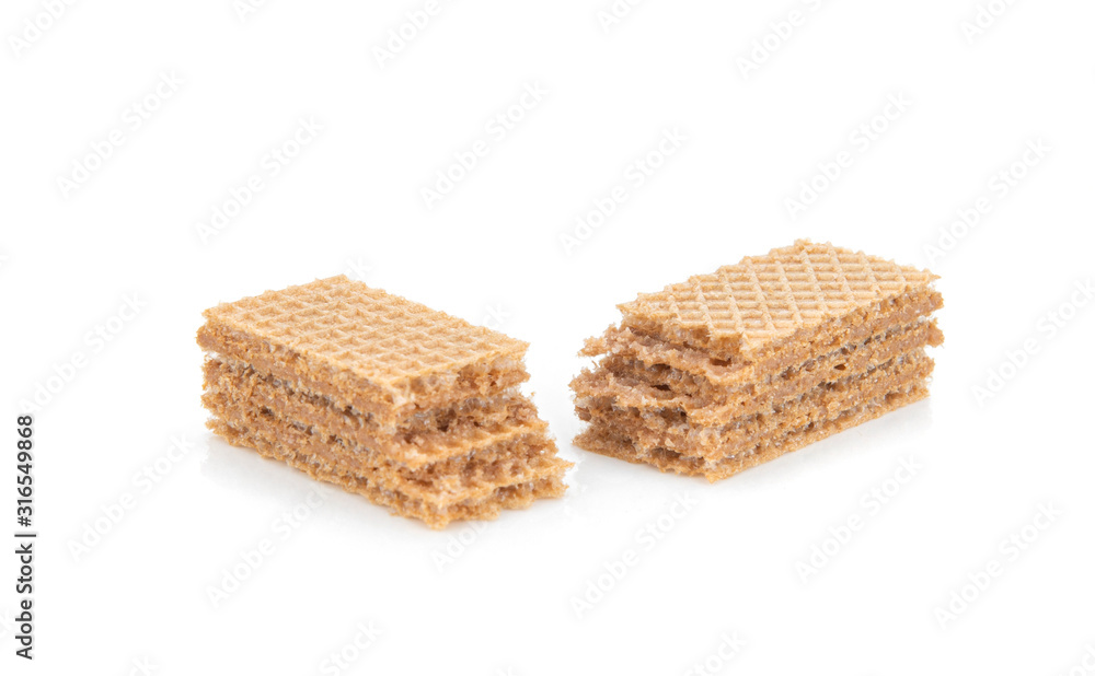 wafer biscuit isolated on white background. wafer biscuit isolated on white background.
