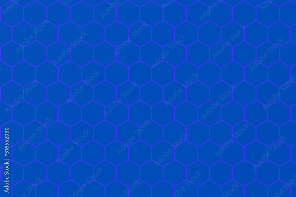 Hexagonal pattern background, with classic blue fill and a bright blue contour Hexagonal pattern background, with classic blue fill and a bright blue contour