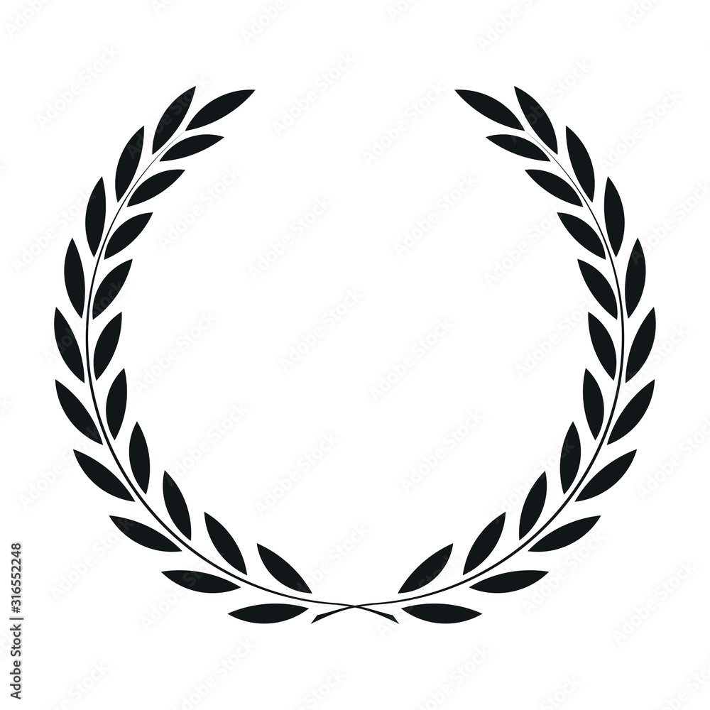 icon laurel wreath, spotrs design - vector illustration Black icon laurel wreath, spotrs design - vector illustration Black
