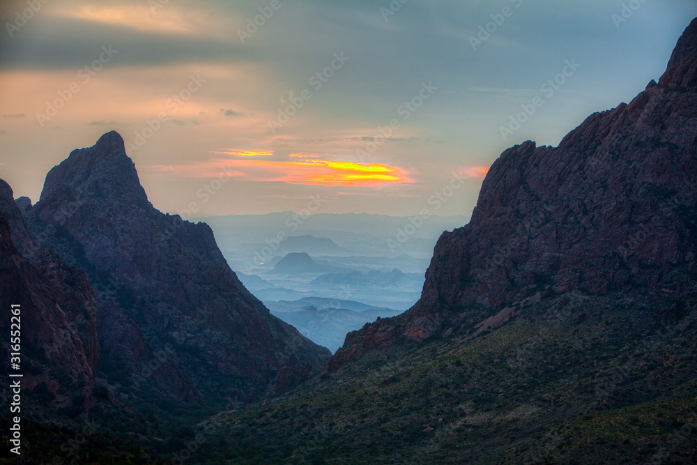 Window Pour off, Big Bend National Park, USA at sunset