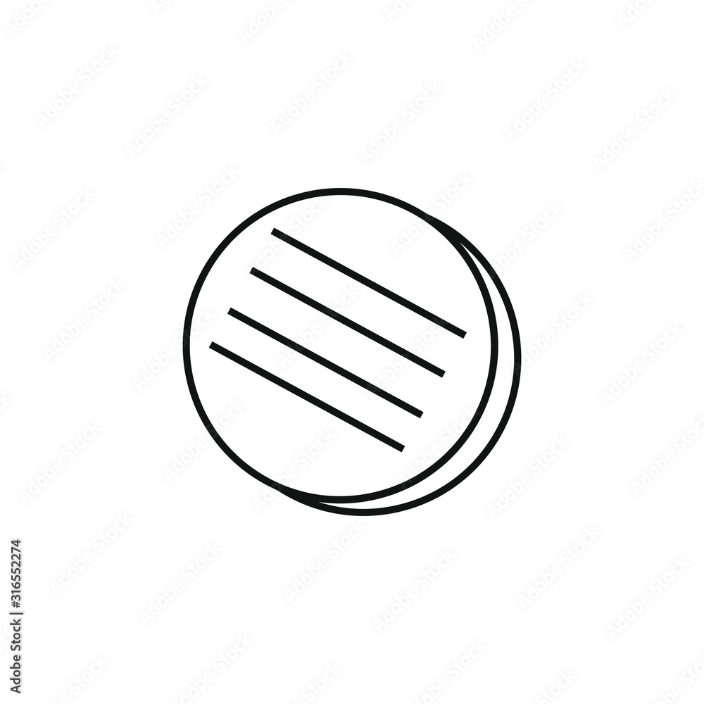 vector icon, shaped like cooked hamburger vector icon, shaped like cooked hamburger