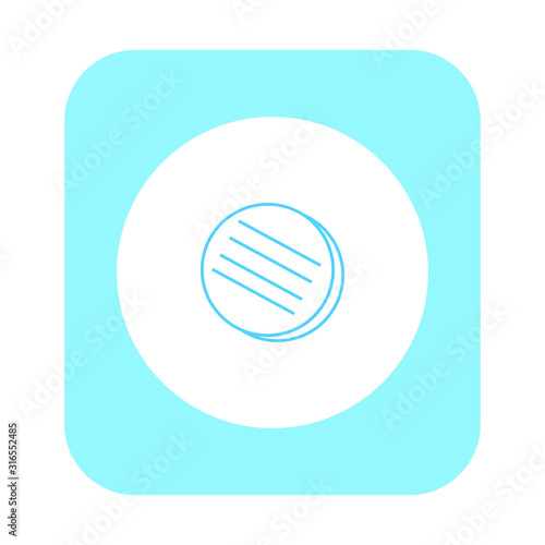 vector icon, shaped like cooked hamburger