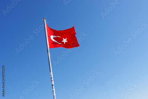 Turkish flag moved by the wind