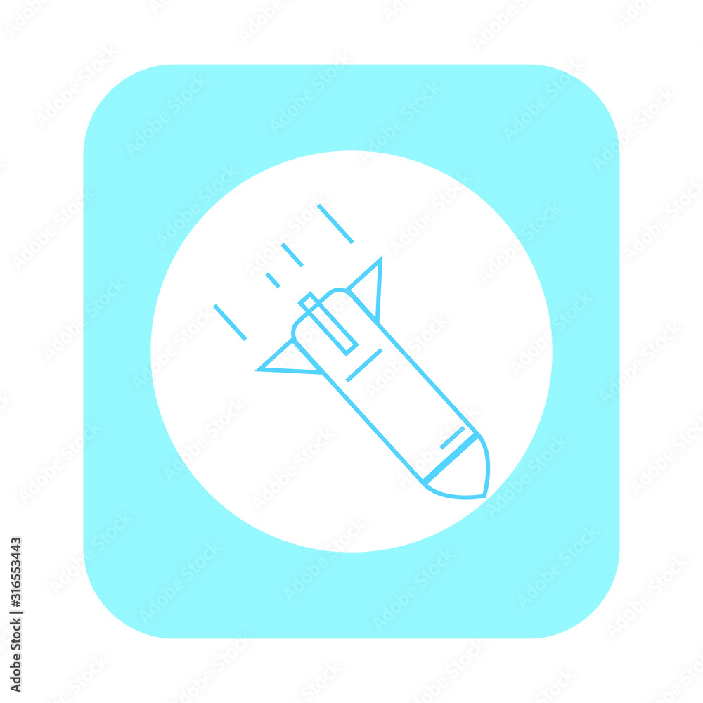 vector icon, with missile shape falling vector icon, with missile shape falling