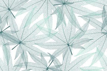 Sierkussen Bladnerven patronen Cannabisbladeren patroon botanische illustratie  © O.Yu