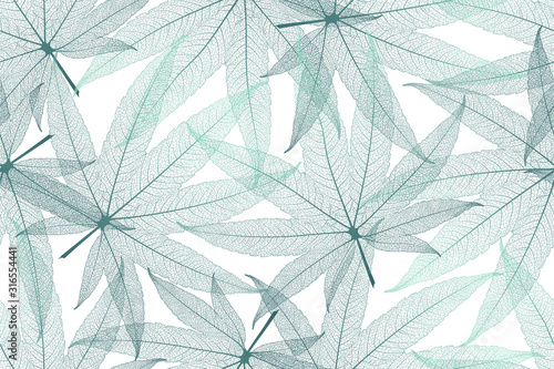 Seamless pattern with cannabis leaves veins. Vector illustration.