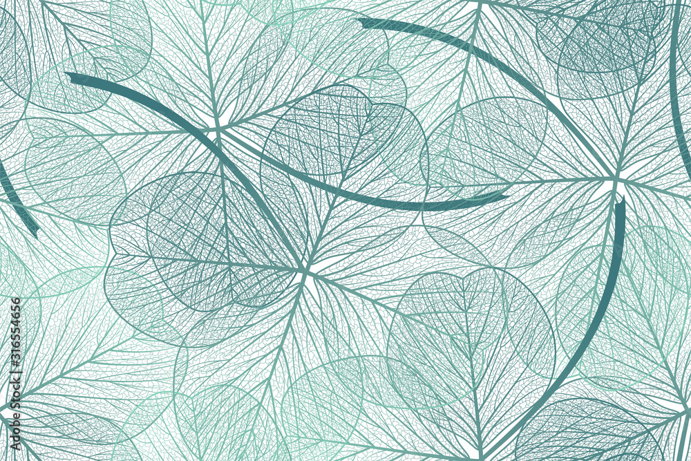 Seamless pattern with  clover leaves. Vector illustration.