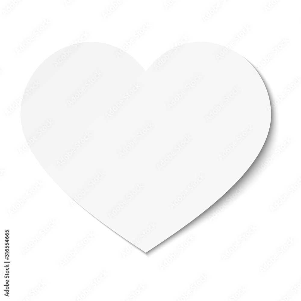Vector white Valentine’s day card with heart.