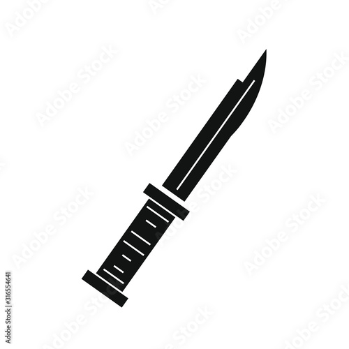 vector icon, shaped like a military knife