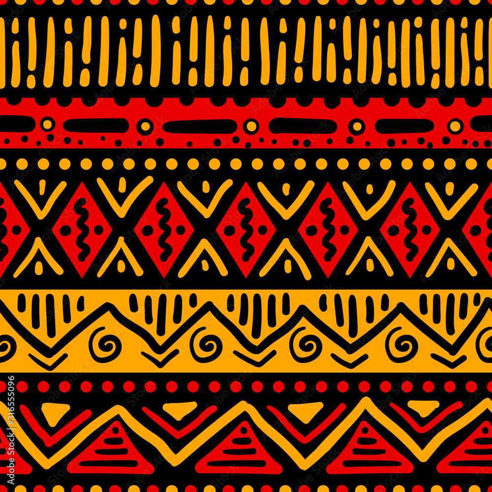 African colors ethnic art seamless pattern