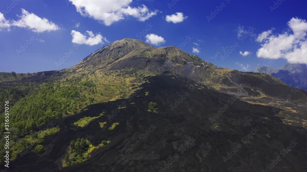 Landscape of Batur volcano on Kintamani, Bali island, Indonesia. Aerial view 4K Landscape of Batur volcano on Kintamani, Bali island, Indonesia. Aerial view 4K