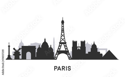 Paris skyline silhouette