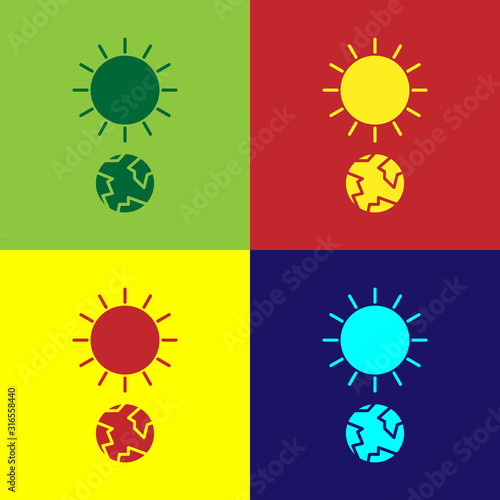 Color Solstice icon isolated on color background. Vector Illustration
