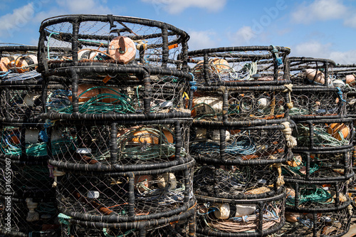 Pile of lobster pots, California photo