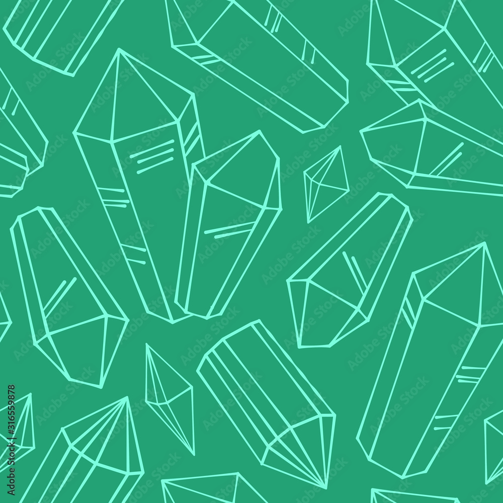 Vector seamless pattern with crystals; abstract design for various surface, fabric, textile, wallpaper, web design. Vector seamless pattern with crystals; abstract design for various surface, fabric, textile, wallpaper, web design.