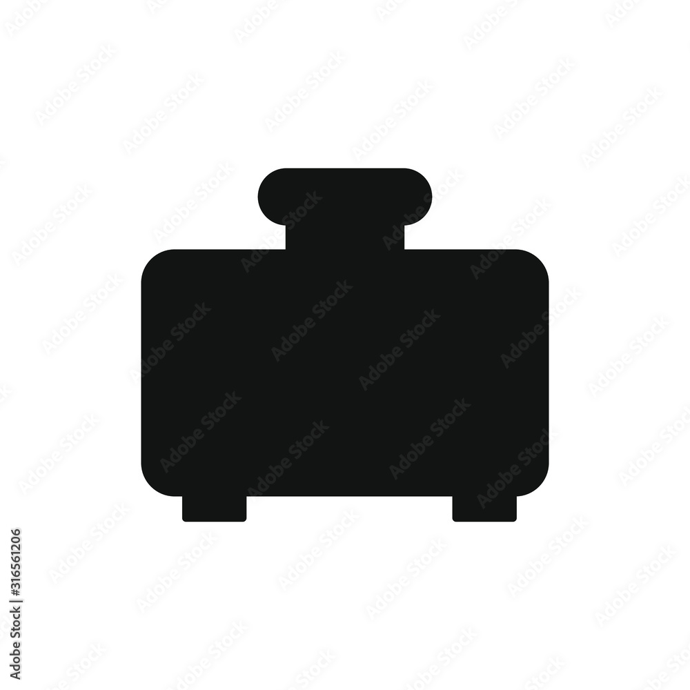 Fototapeta premium toaster shaped vector icon with slice of bread