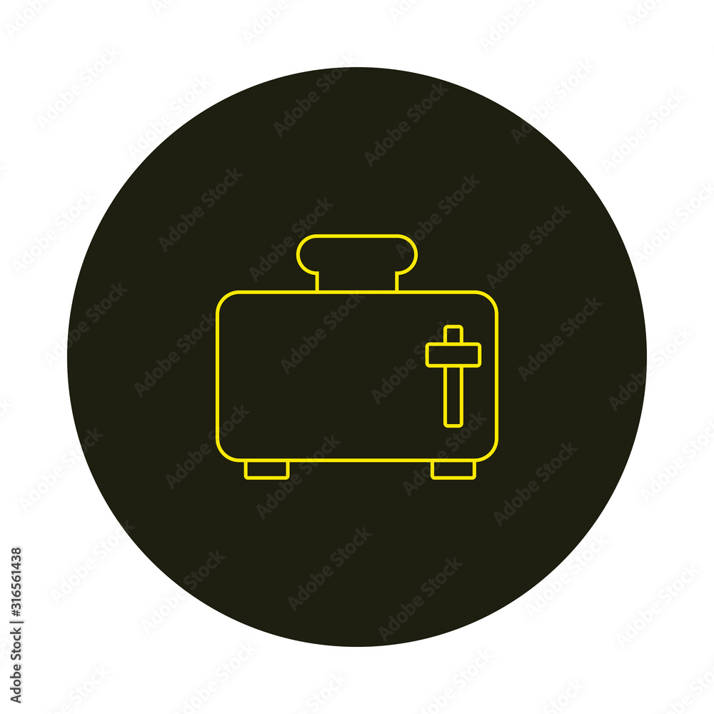 toaster shaped vector icon with slice of bread toaster shaped vector icon with slice of bread