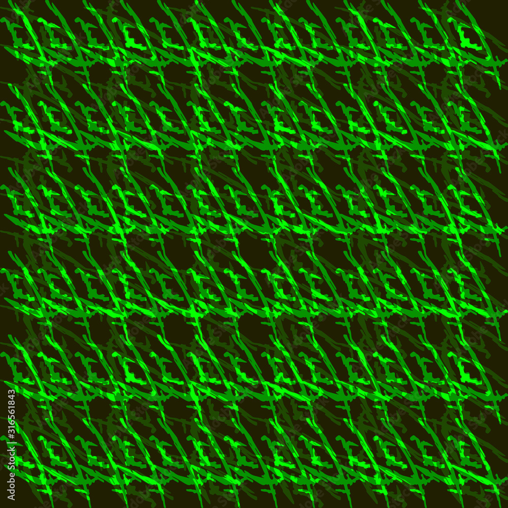 Braided geometric pattern of wire and light blue arrows on a dark background. Braided geometric pattern of wire and light blue arrows on a dark background.