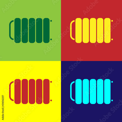 Color Heating radiator icon isolated on color background. Vector Illustration
