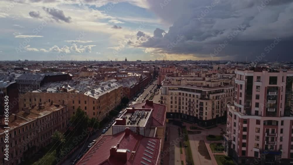 Aerial flight above beautiful Saint-Petersburg Russia 75 Aerial flight above beautiful Saint-Petersburg Russia 75