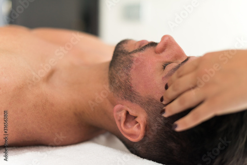 Man having a face massage