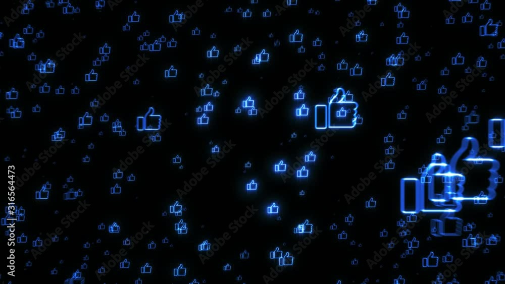 Internet Like Icons Explosion Fireworks Intro/ 4k animation of a ...