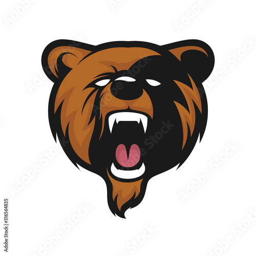 Head Bear mascot logo  Bear logo vector template