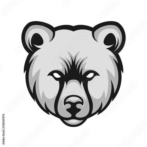 Head Bear mascot logo, Bear logo vector template